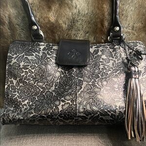 Patricia Nash Floral Black and glittery silver Women's Bag